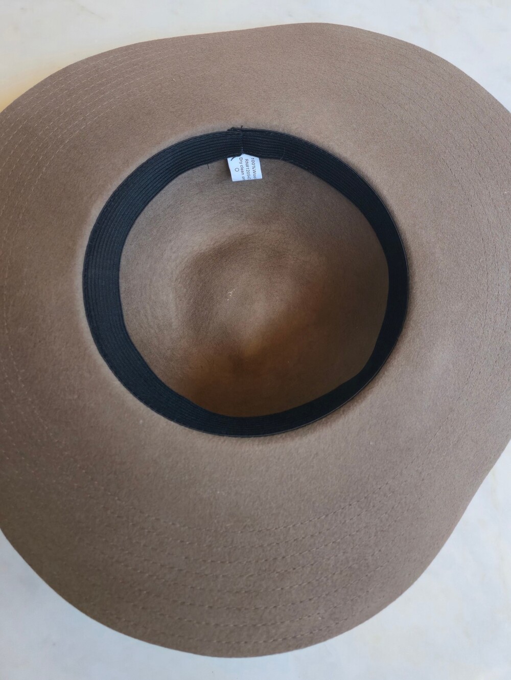 100% Wool Hat In Taupe O/S - Picture 7 of 10